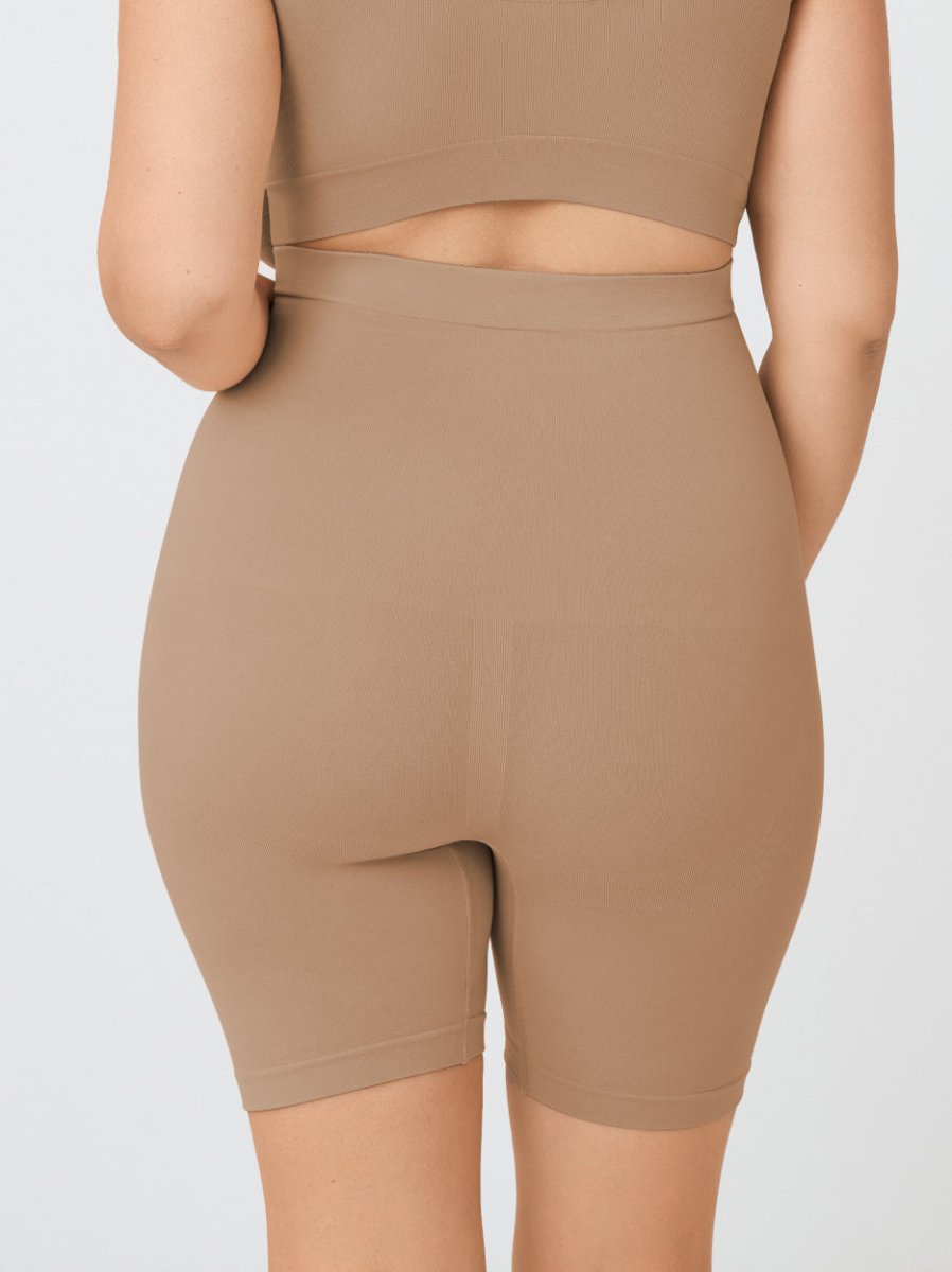 High - Waisted Shaper Shorts, Latte - Nuderie