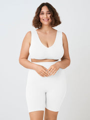 High - Waisted Shaper Shorts, White - Nuderie