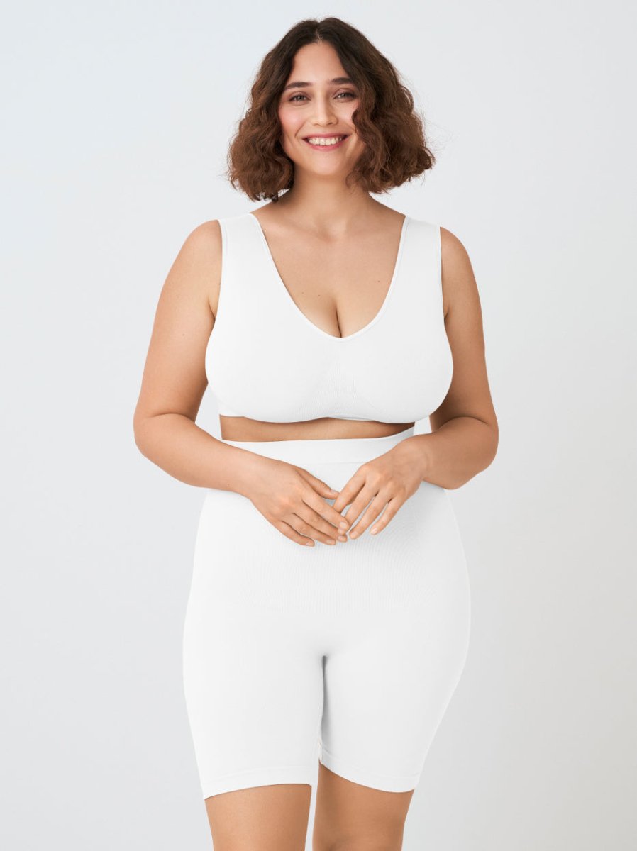 High - Waisted Shaper Shorts, White - Nuderie