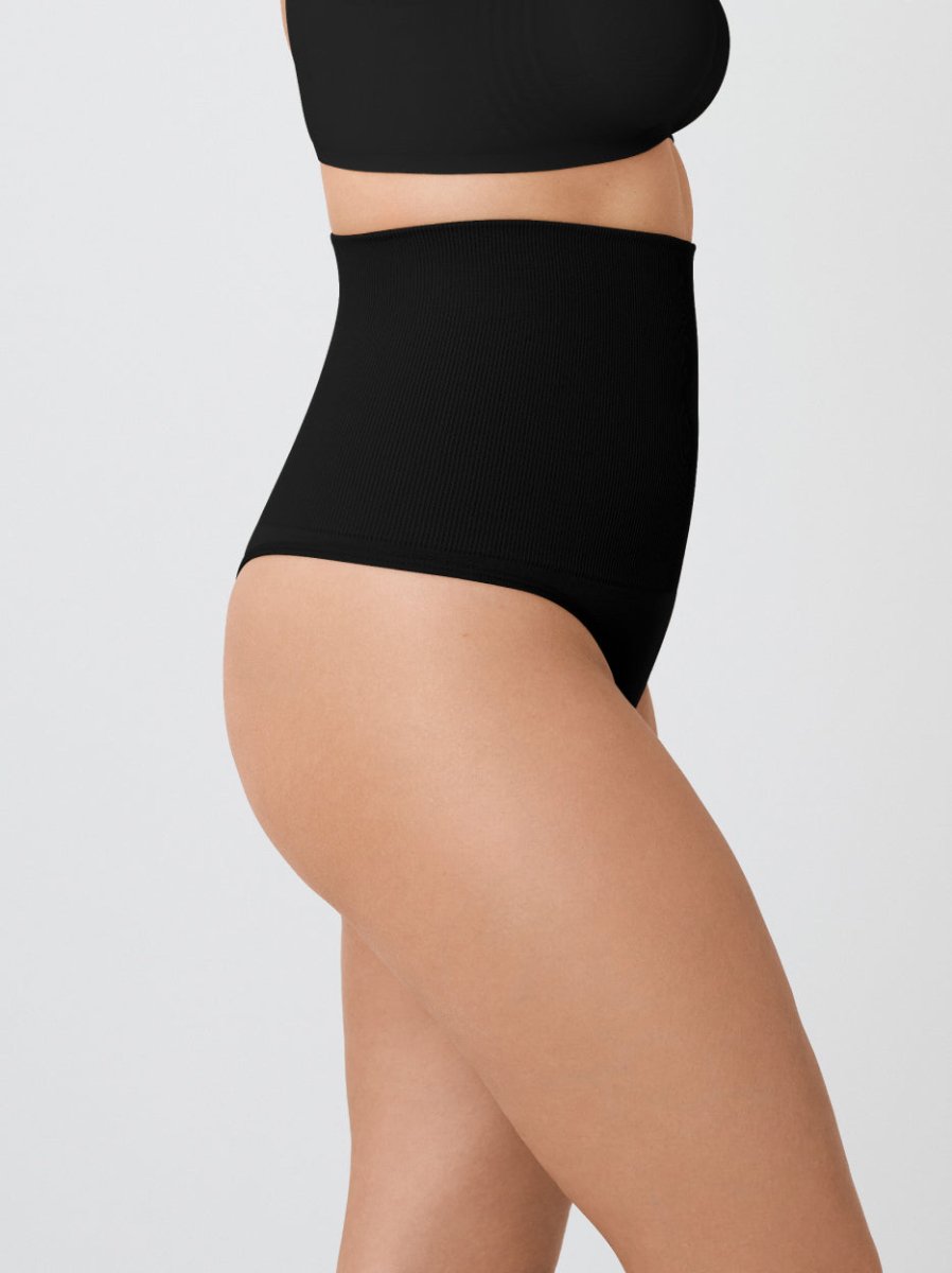 High - Waisted Shaper Thong, Black - Nuderie