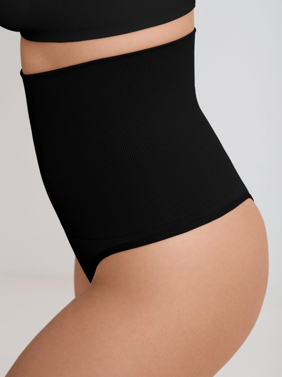 High - Waisted Shaper Thong, Black - Nuderie