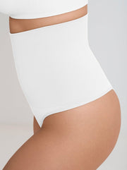 High - Waisted Shaper Thong, White - Nuderie
