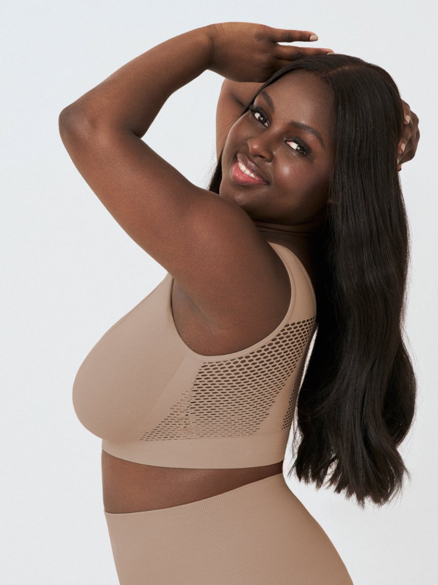 Everyday Comfort Straps Wireless Shaping Bralette, Latte - Nuderie