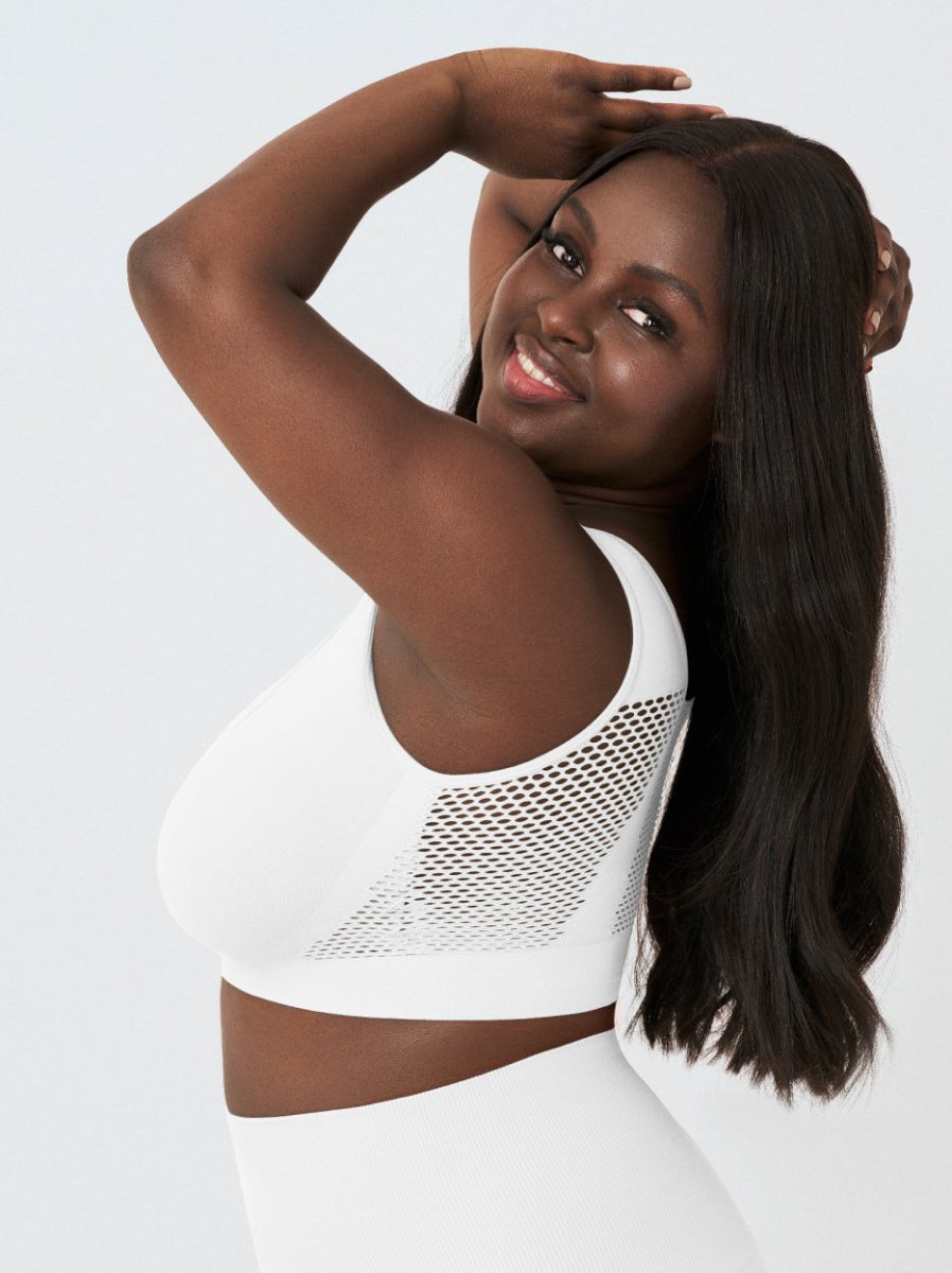 Everyday Comfort Straps Wireless Shaping Bralette, White - Nuderie