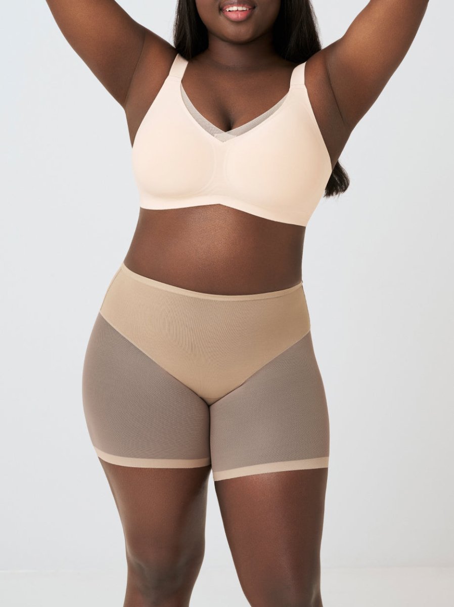 Mesh Shaper Shorts, Beige - Nuderie