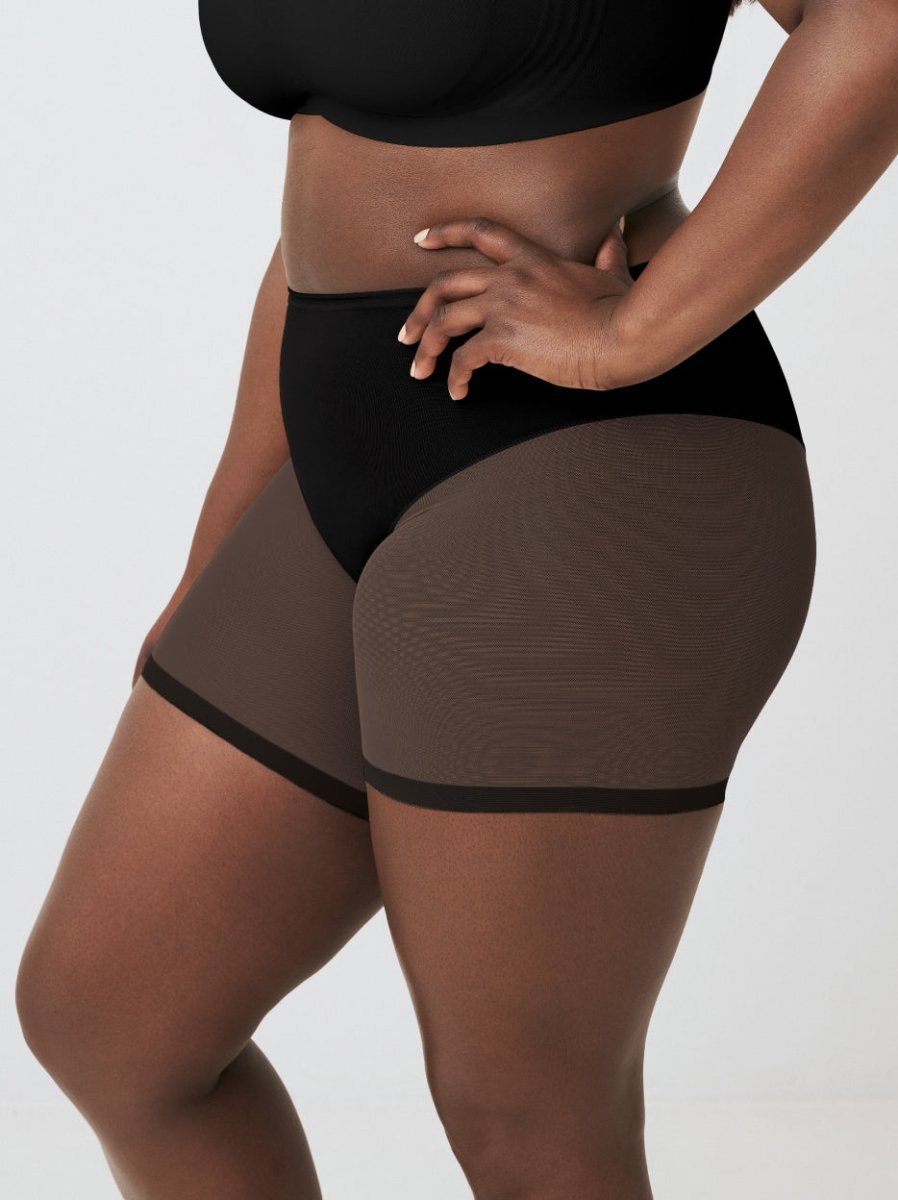 Mesh Shaper Shorts, Black - Nuderie