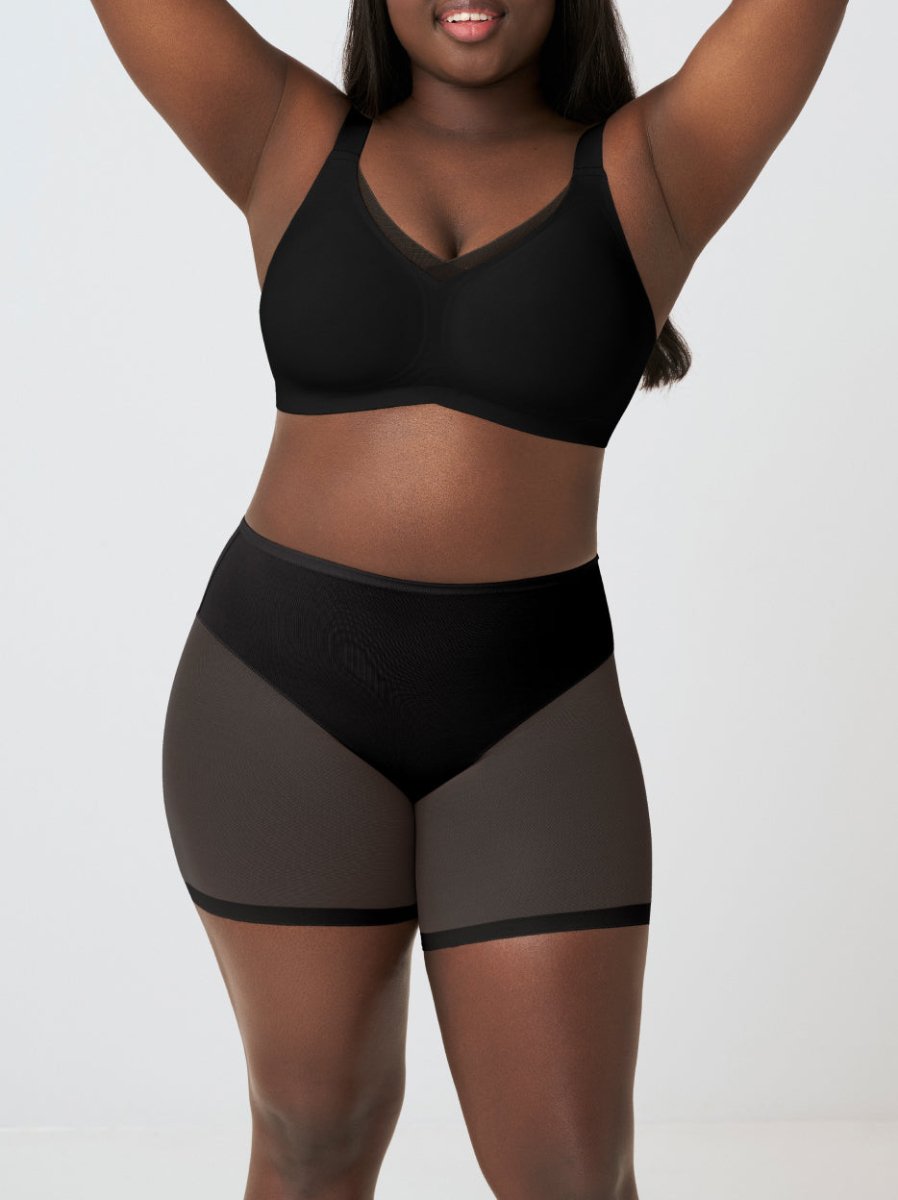 Mesh Shaper Shorts, Black - Nuderie