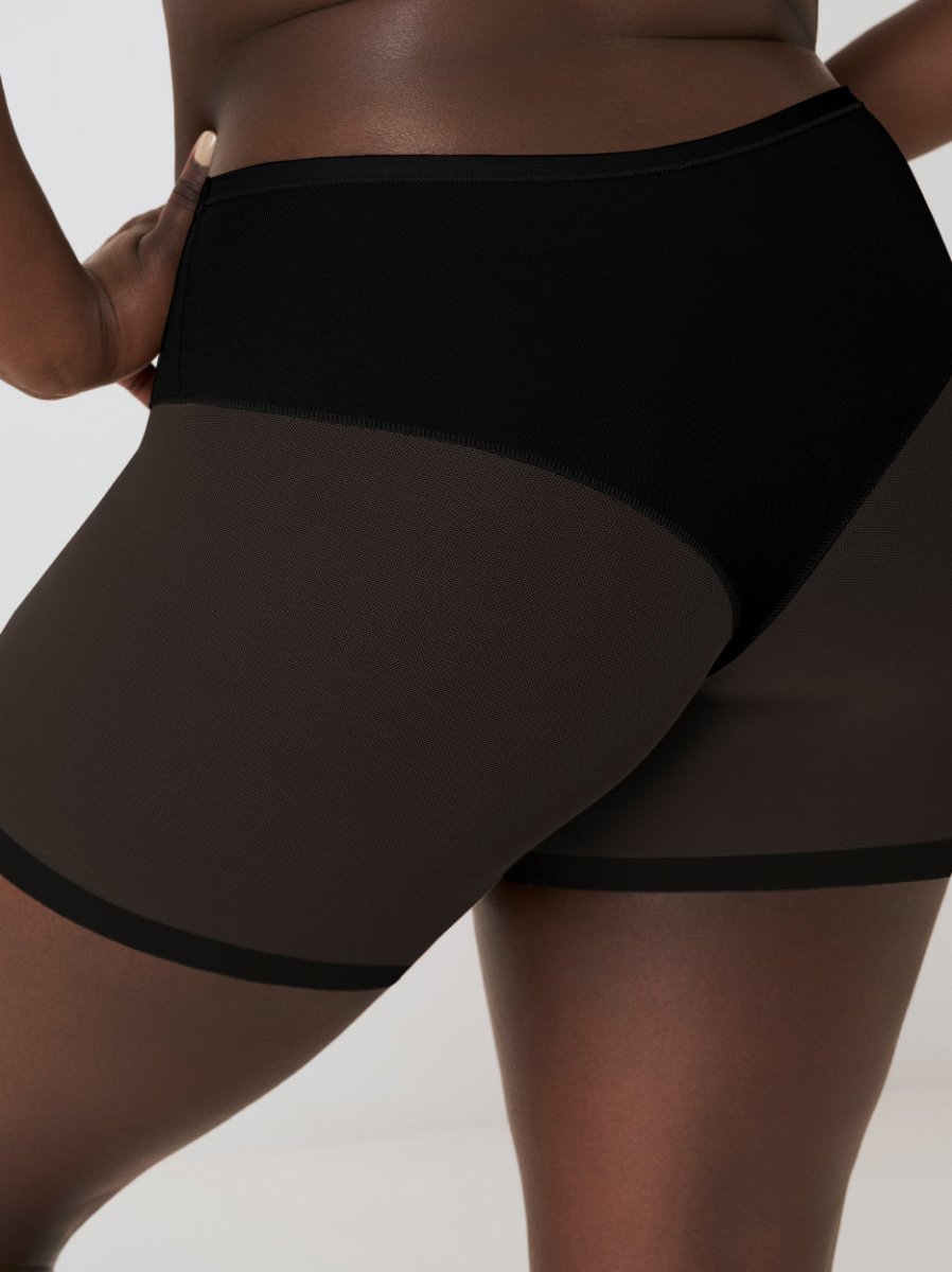 Mesh Shaper Shorts, Black - Nuderie