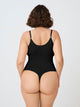 Scoop Neck Shapewear Bodysuit Thong, Black
