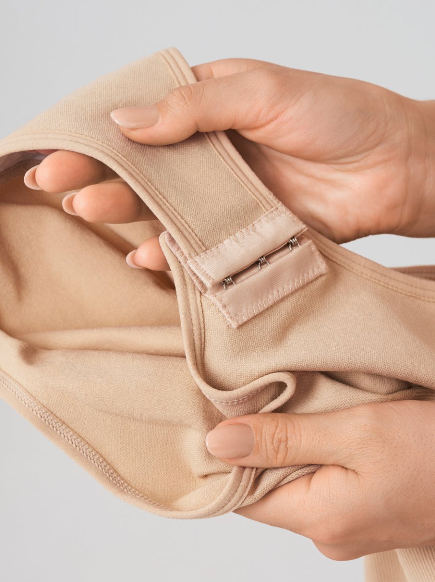 Scoop Neck Shapewear Bodysuit, Beige - Nuderie