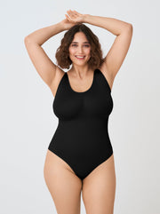Scoop Neck Shapewear Bodysuit, Black - Nuderie