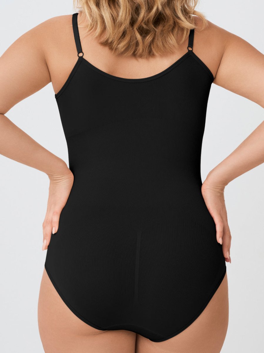 Scoop Neck Shapewear Bodysuit, Black - Nuderie