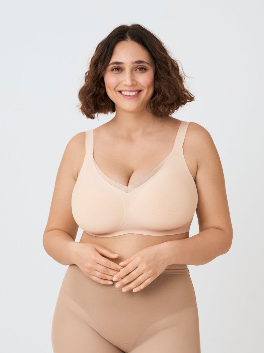 Second Skin Wireless Shaper Bra, Beige - Nuderie