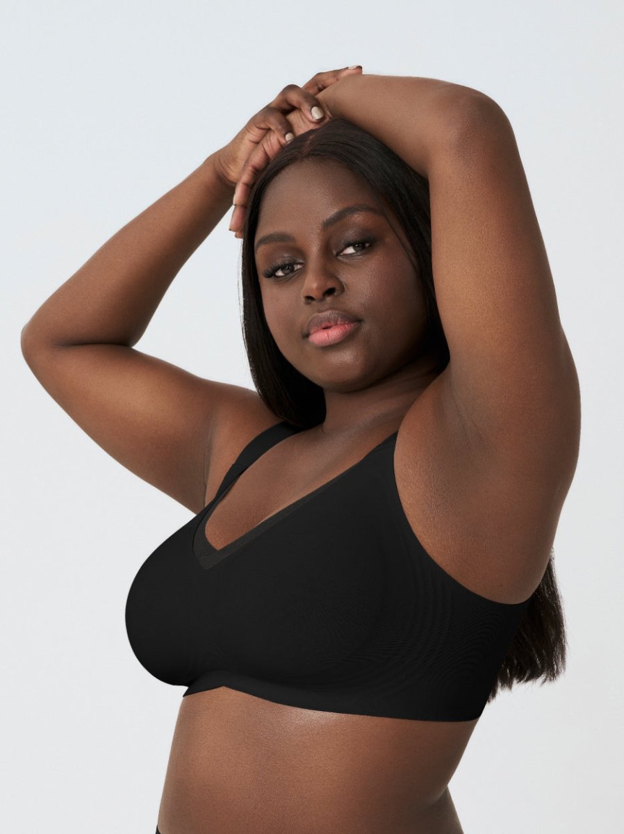 Second Skin Wireless Shaper Bra, Black - Nuderie