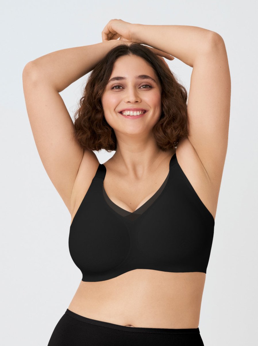 Second Skin Wireless Shaper Bra, Black - Nuderie