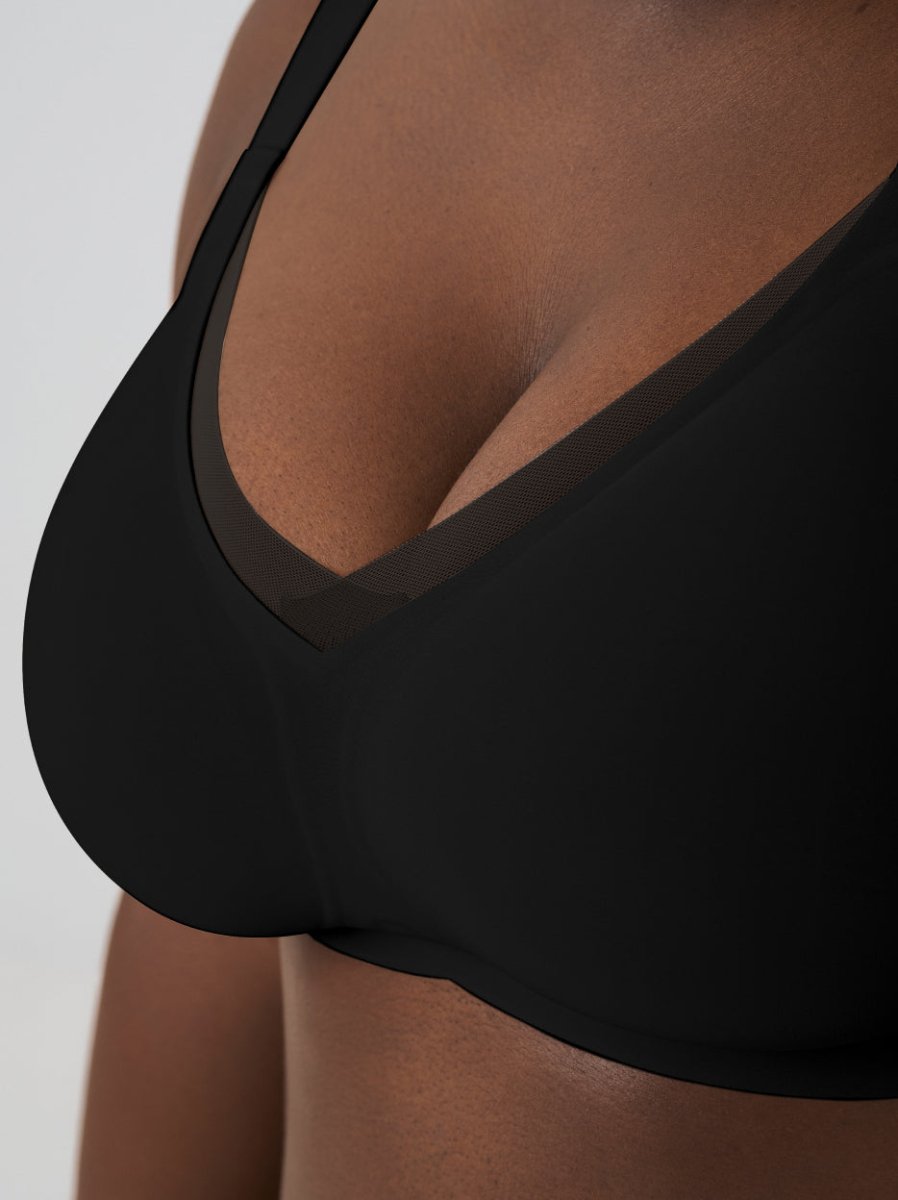 Second Skin Wireless Shaper Bra, Black - Nuderie