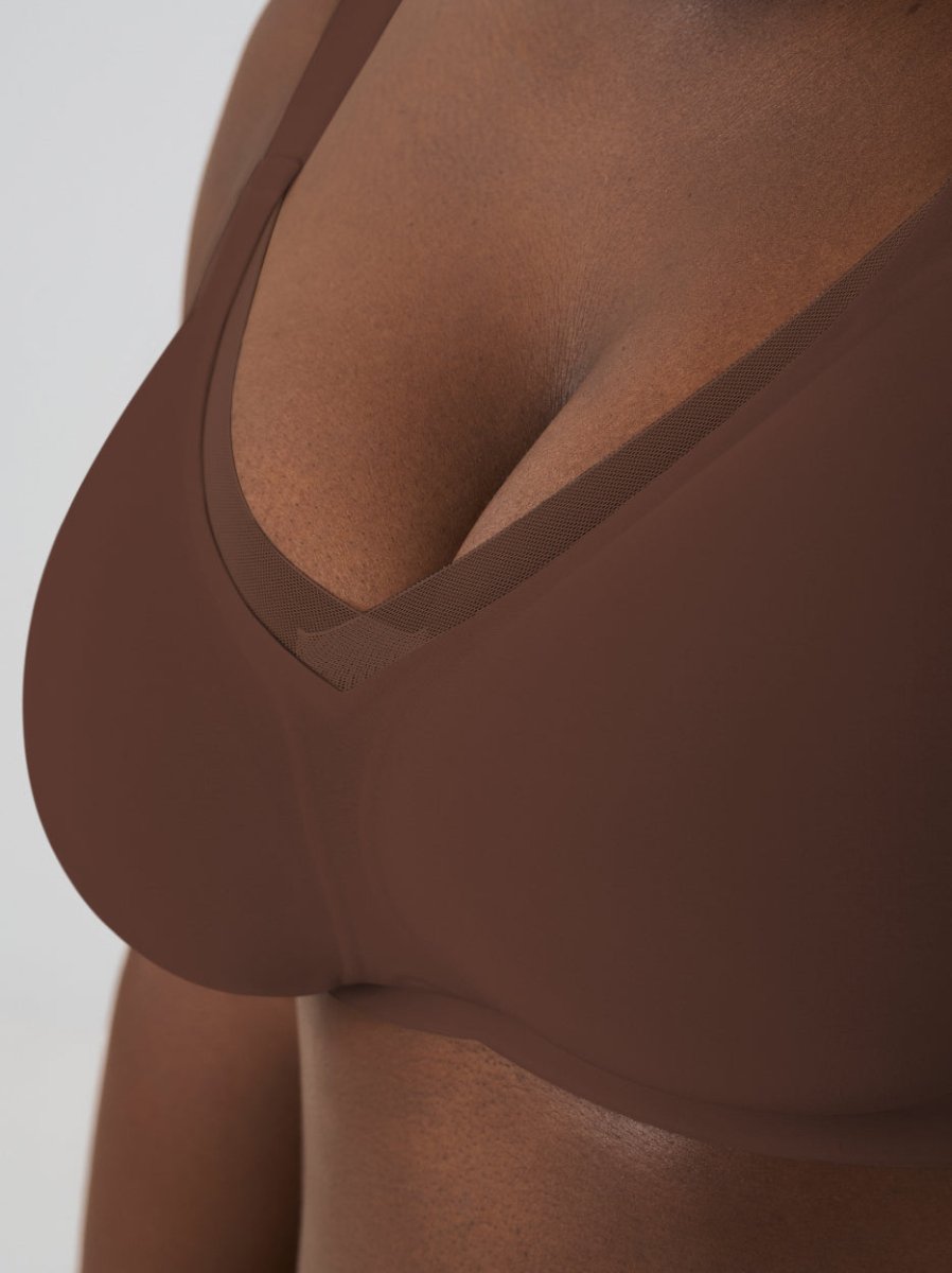 Second Skin Wireless Shaper Bra, Chocolate - Nuderie