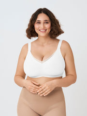Second Skin Wireless Shaper Bra, White - Nuderie