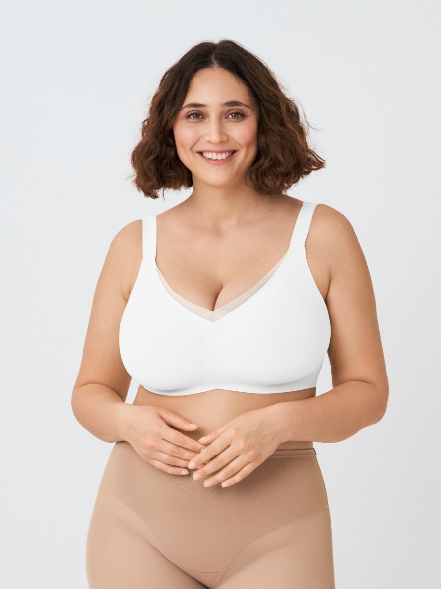 Second Skin Wireless Shaper Bra, White - Nuderie