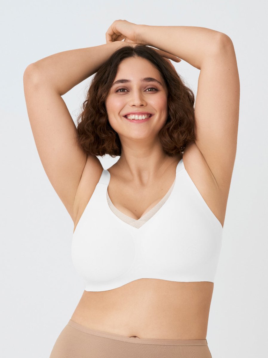 Second Skin Wireless Shaper Bra, White - Nuderie