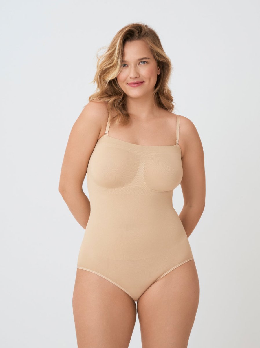 Snatched Shapewear Bodysuit, Beige - Nuderie