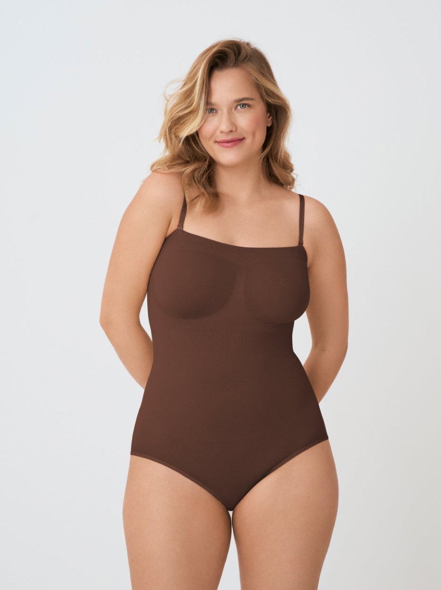 Snatched Shapewear Bodysuit, Chocolate - Nuderie
