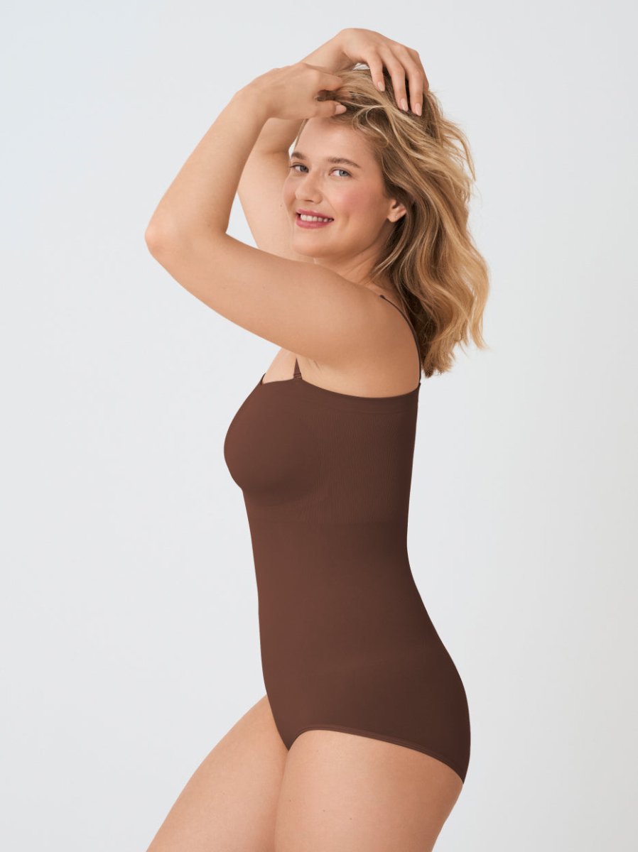 Snatched Shapewear Bodysuit, Chocolate - Nuderie