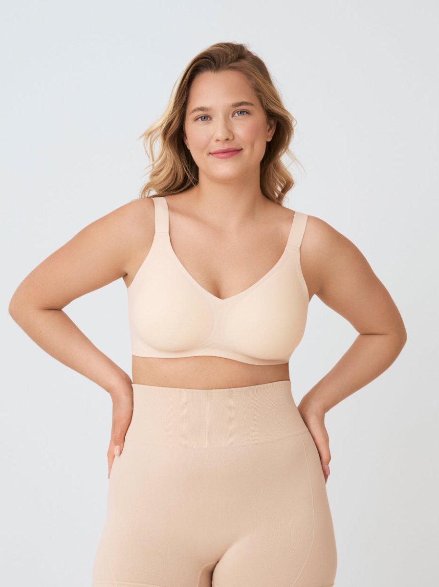 Supportive Comfort Wireless Shaping Bra, Beige - Nuderie
