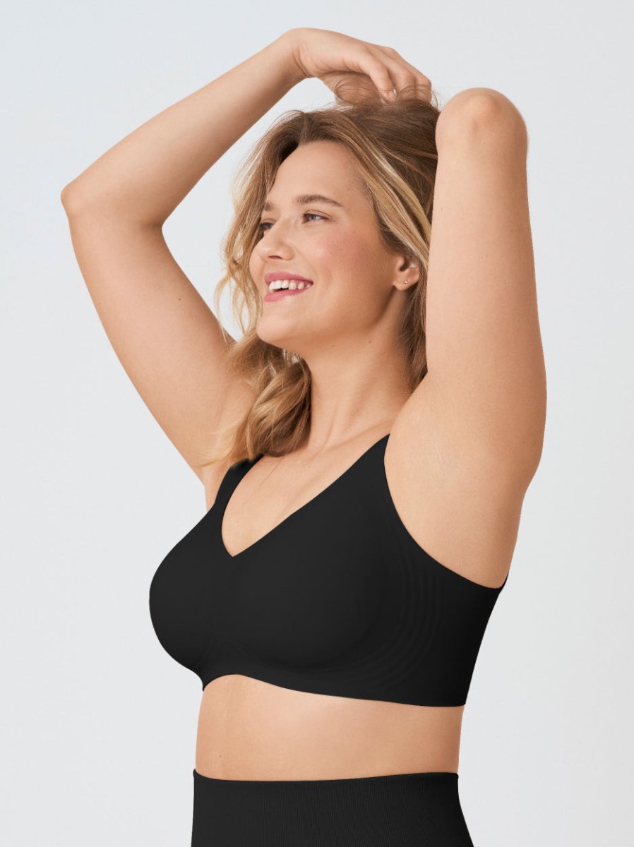 Supportive Comfort Wireless Shaping Bra, Black - Nuderie