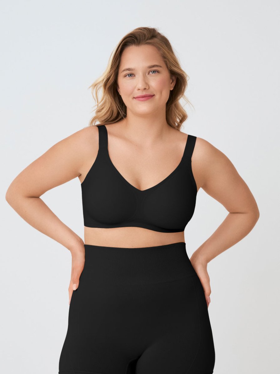 Supportive Comfort Wireless Shaping Bra, Black - Nuderie