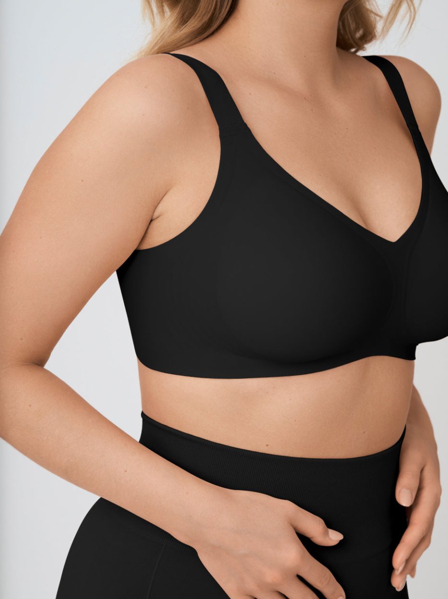 Supportive Comfort Wireless Shaping Bra, Black - Nuderie
