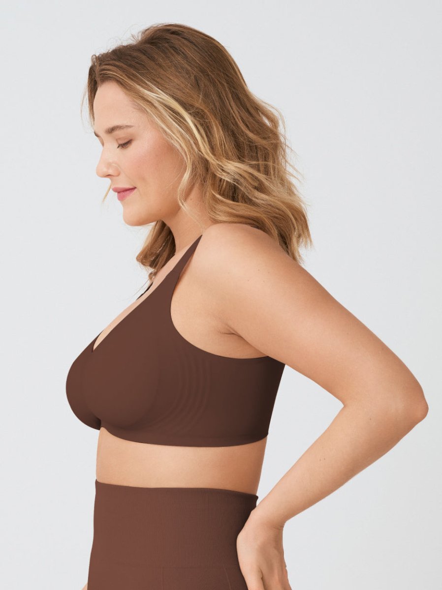 Supportive Comfort Wireless Shaping Bra, Chocolate - Nuderie