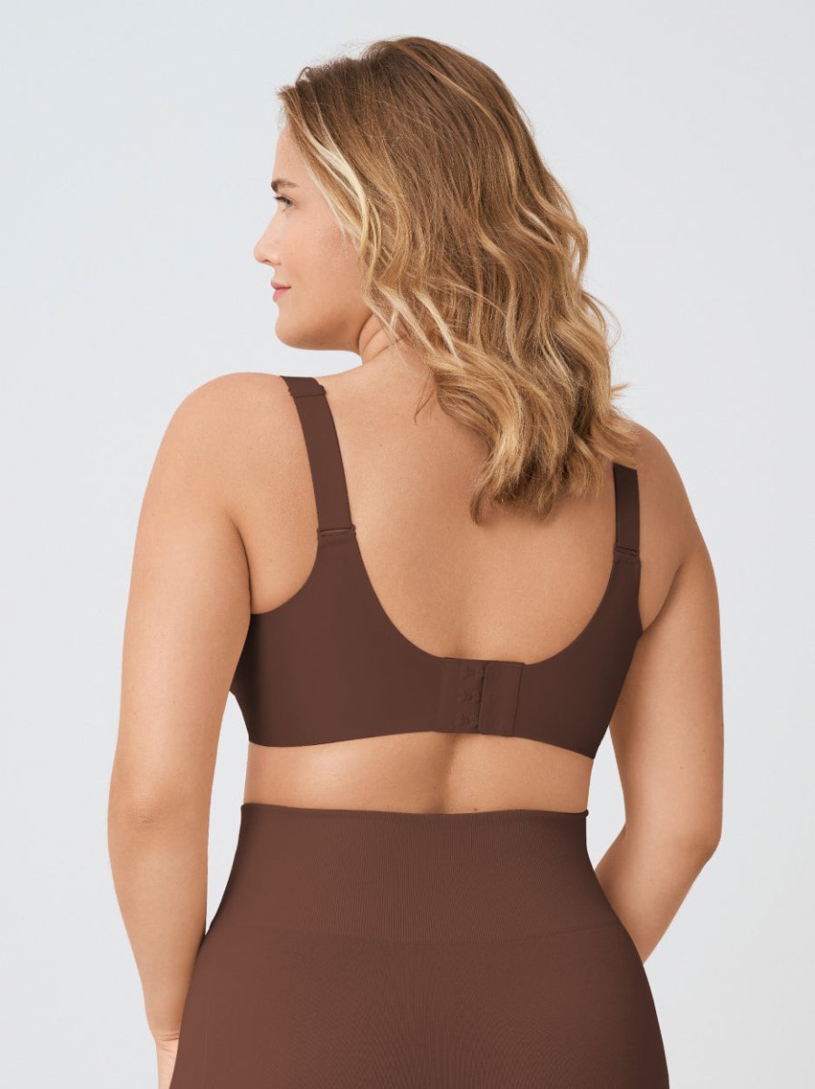 Supportive Comfort Wireless Shaping Bra, Chocolate - Nuderie