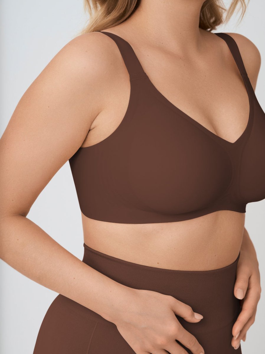 Supportive Comfort Wireless Shaping Bra, Chocolate - Nuderie
