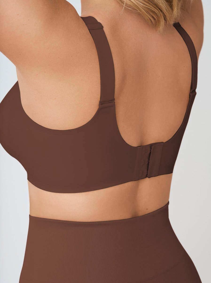 Supportive Comfort Wireless Shaping Bra, Chocolate - Nuderie