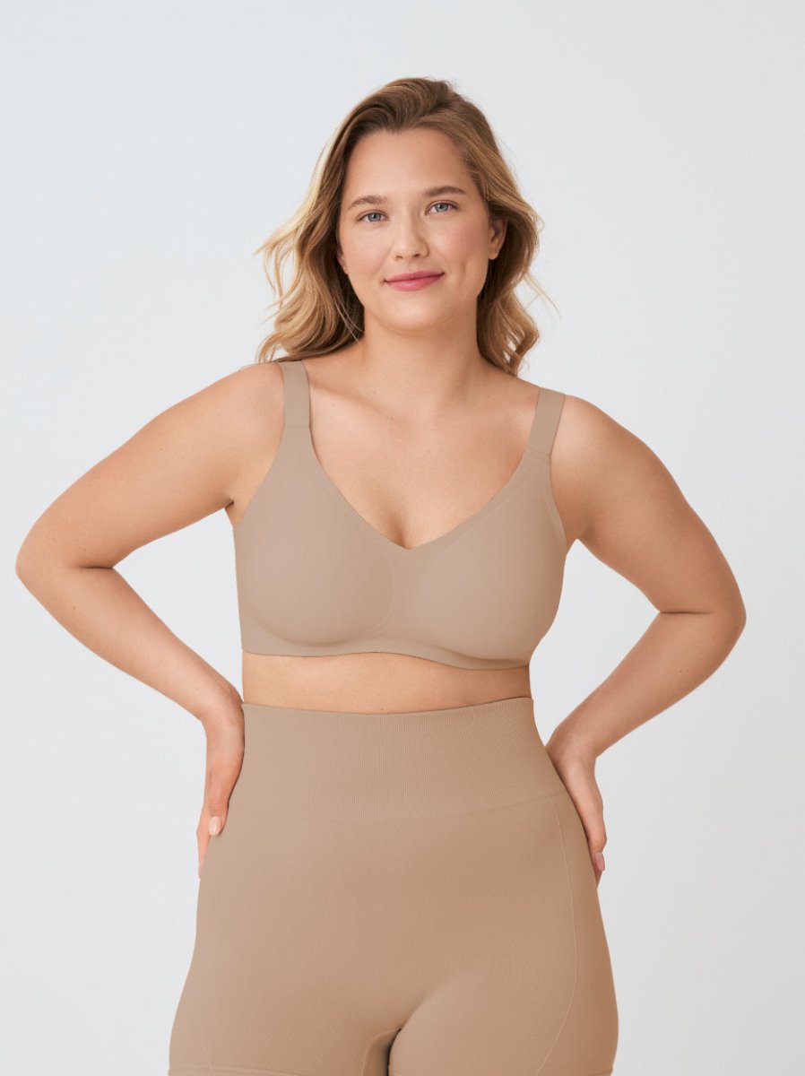 Supportive Comfort Wireless Shaping Bra, Latte - Nuderie