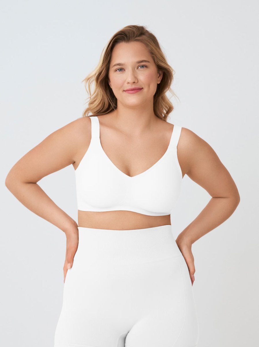 Supportive Comfort Wireless Shaping Bra, White - Nuderie