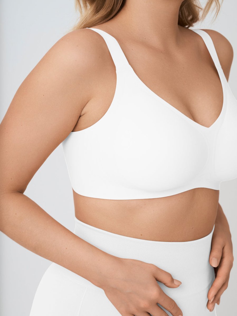 Supportive Comfort Wireless Shaping Bra, White - Nuderie