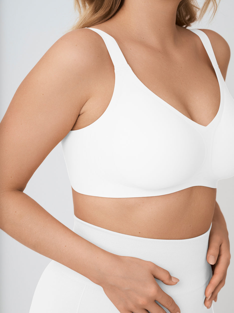 Supportive Comfort Wireless Shaping Bra, White