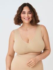 Throw - on Wireless Shaping Bralette, Beige - Nuderie