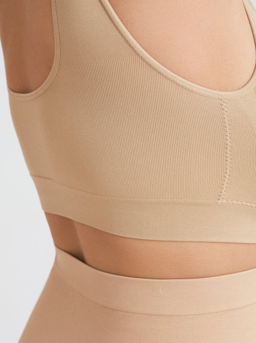 Throw - on Wireless Shaping Bralette, Beige - Nuderie