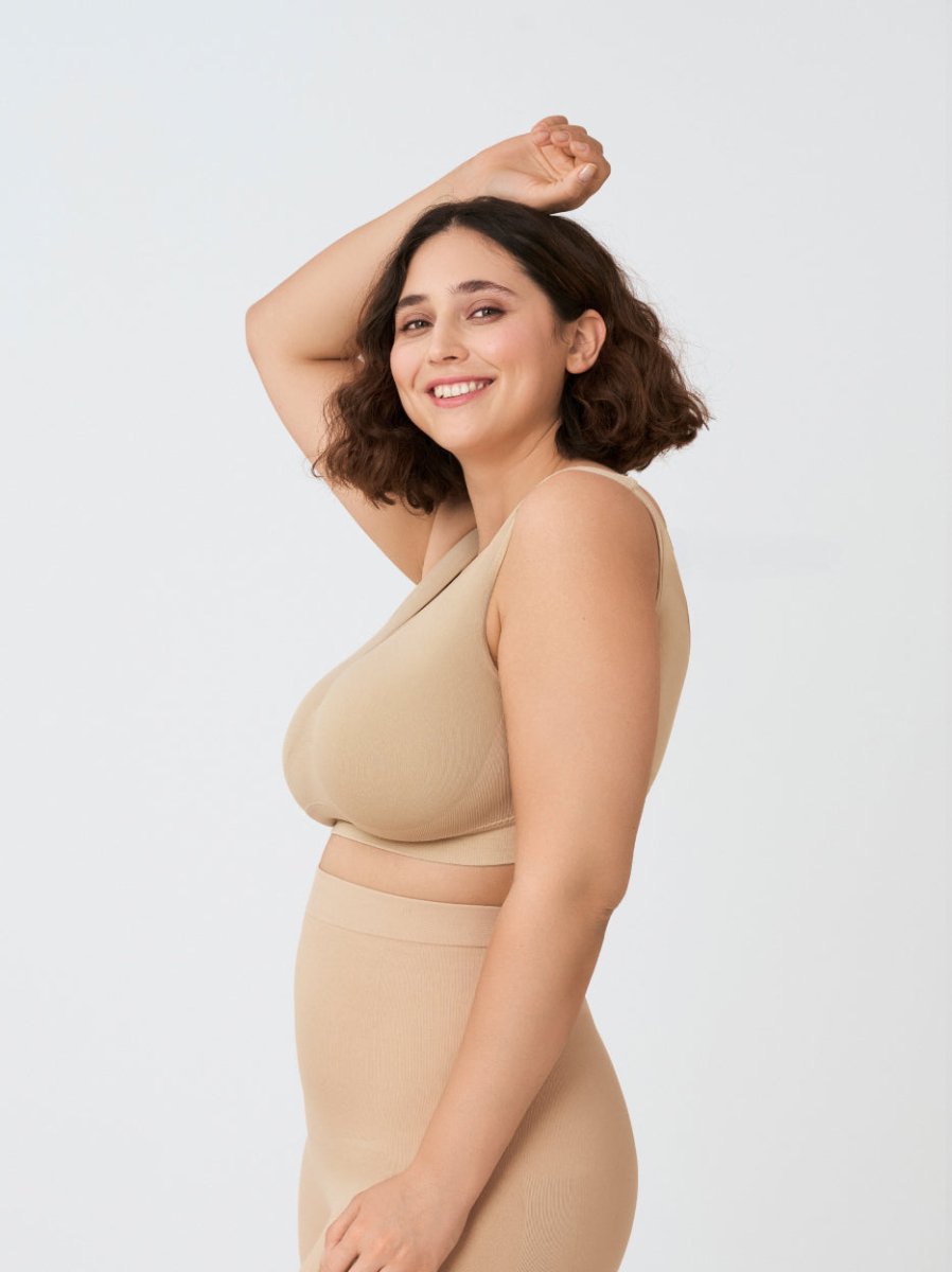 Throw - on Wireless Shaping Bralette, Beige - Nuderie