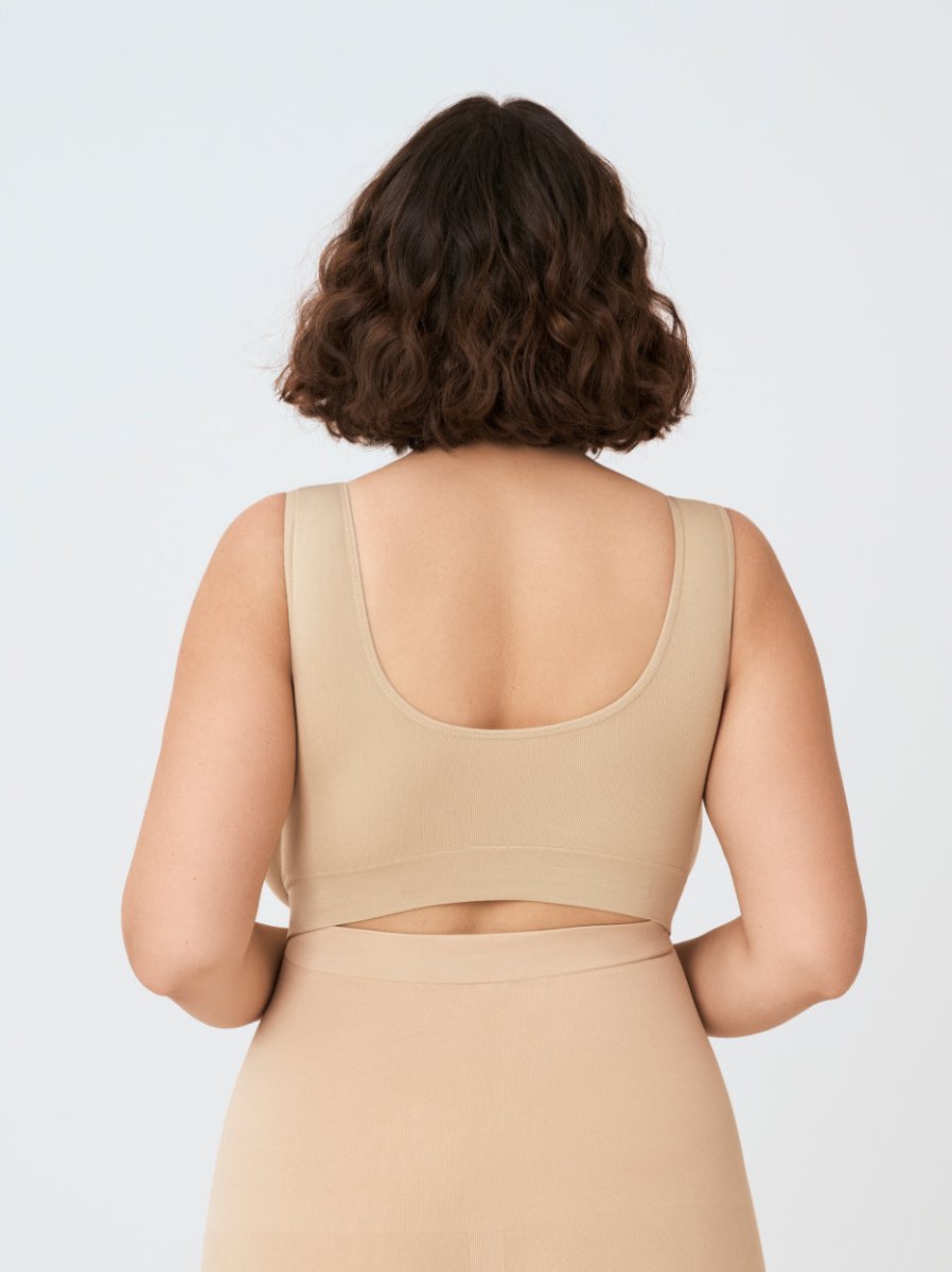 Throw - on Wireless Shaping Bralette, Beige - Nuderie