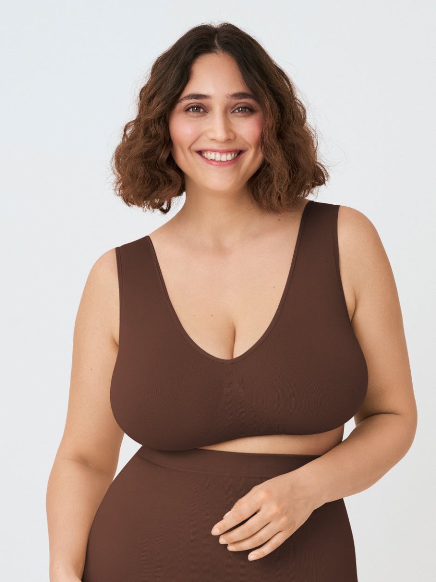 Throw - on Wireless Shaping Bralette, Chocolate - Nuderie