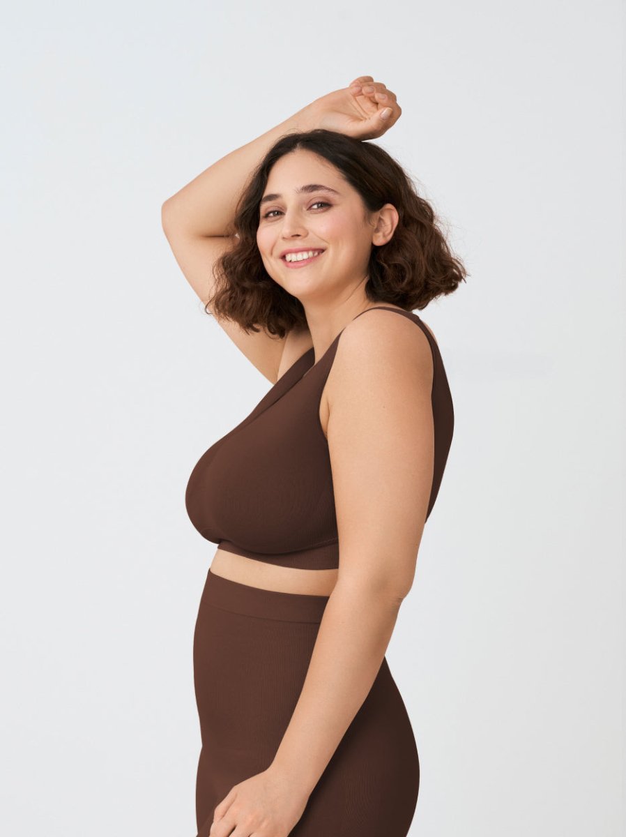Throw - on Wireless Shaping Bralette, Chocolate - Nuderie