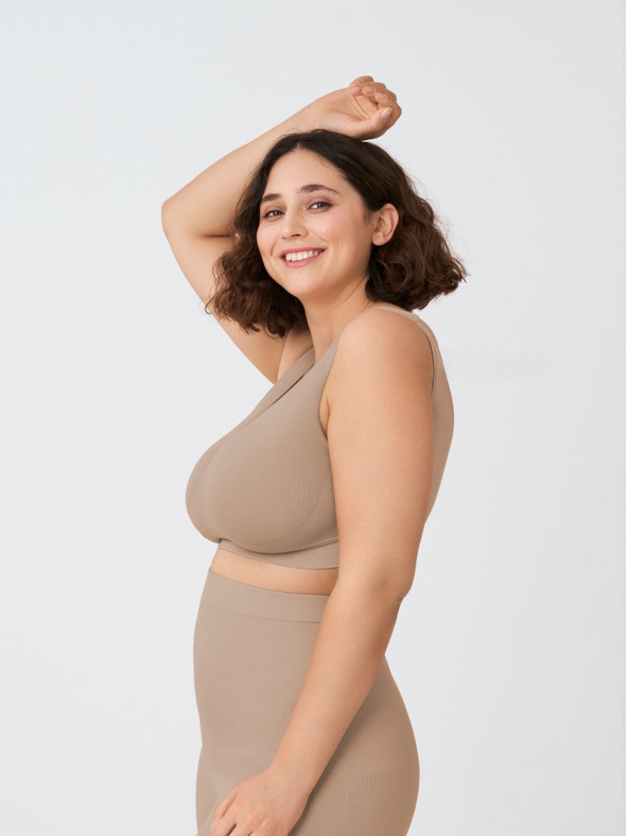 Throw - on Wireless Shaping Bralette, Latte - Nuderie