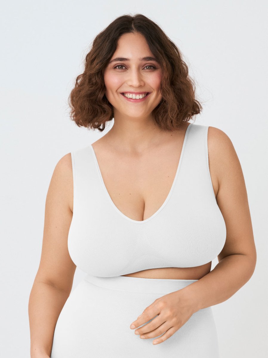Throw - on Wireless Shaping Bralette, White - Nuderie
